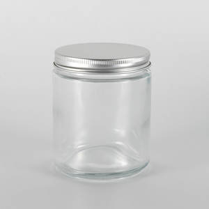 Barattolo in <span class=keywords><strong>Vetro</strong></span> Trasparente da 240 <span class=keywords><strong>ml</strong></span> (8 oz) con Protezione UV per la Produzione di Candele - Finitura del Collo 70/400 - Product Image 1