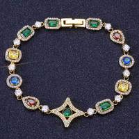 Collier ras du cou 10MM avec breloques en zircone triangulaires, rondes et rectangulaires, effet diamant arc-en-ciel, pour femmes et hommes, cadeau