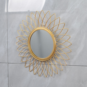 Décoration murale dorée de fond <span class=keywords><strong>Miroir</strong></span> rond suspendu au soleil - Product Image 4