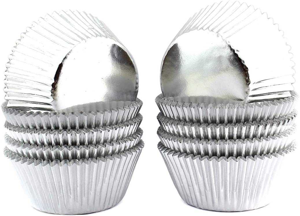2022 Tabletex standart altın folyo Cupcake gömlekleri sarmalayıcılar metalik pişirme bardak, 200-Count