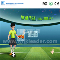 Jeu de football interactif grand écran, football somatosensoriel, simulateur de football Kinect, système sportif visuel pour enfants