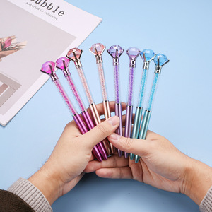 하이 퀄리티 도매 대형 다이아몬드 크리스탈 볼펜 멀티 컬러 선물 보석 볼 볼펜-지원 사용자 정의 로고 인쇄 - Product Image 4