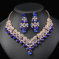 Parures de bijoux de mariée coréennes, collier et boucles d'oreilles en cristal et strass, multicolores, bouquets, bijoux pour femmes, accessoires pour mariage et fête