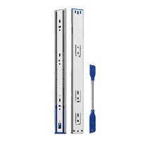 Tiroir à glissière moderne 45mm à extension complète pour télescope, roulement à billes à emboîtement anti-basculement pour armoires de cuisine et de salle à manger