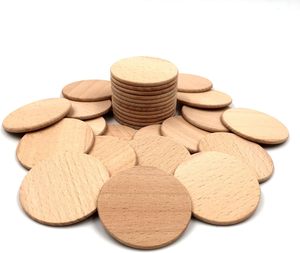 Pafu DIY dự án thủ công chưa hoàn thành vòng cutouts thẻ tự nhiên sồi gỗ tiền xu lát - Product Image 1