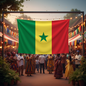Decoración de fondo con la bandera del estado de Senegal, 300x200cm - Product Image 1