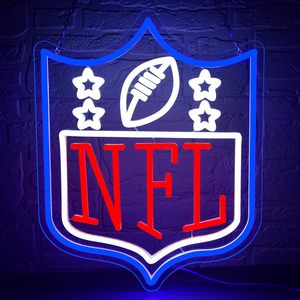 ป้ายไฟนีออน LED รูปทรงลูกฟุตบอล NFL เหมาะสำหรับตกแต่งห้องแมนเคฟ โรงรถ ห้องนอน คลับ ของขวัญวันเกิดสำหรับแฟนรักบี้ - Product Image 1