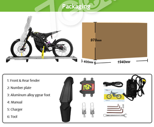 79bike Falcon M <span class=keywords><strong>Moto</strong></span> Elettrica 8000W 72V 440N.m 80KM/h Batteria 35AH Sistema Freni Idraulici Enduro Ebike Bici Elettrica Sportiva - Product Image 6