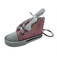 Gantungan Kunci Sepatu Kanvas Mini Berkualitas Tinggi dengan Glitter 3D Berkilau untuk Hadiah Promosi
