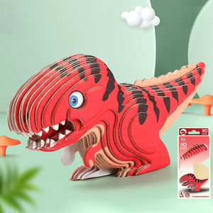 Popular niños juguetes educativos para la primera infancia niños Manual DIY montaje 3D papel Animal <span class=keywords><strong>Navidad</strong></span> rompecabezas - Product Image 3