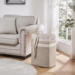 <span class=keywords><strong>2025</strong></span> nóng bán vuông kích thước lớn dệt giặt Giỏ bông dây quần áo lưu trữ giỏ lưu trữ đồ chơi Giỏ - Product Image 2