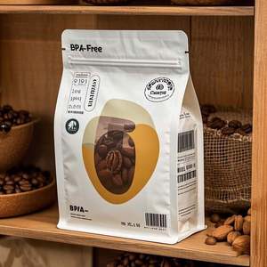 Sac composite en plastique de qualité alimentaire à fermeture à glissière résistante aux enfants personnalisée pour le café, les noix, les fruits secs, l'emballage des aliments pour animaux de compagnie, l'impression par gravure - Product Image 4