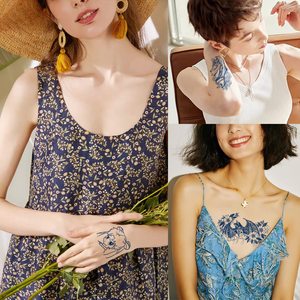 2 minggu terakhir 100% seni tubuh aman Transfer air realistis stiker tato jus sementara Semi permanen untuk dewasa - Product Image 3