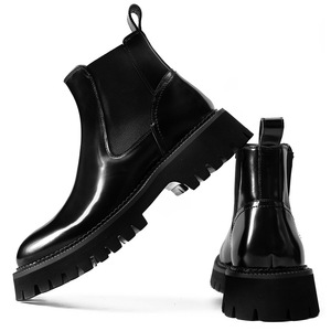 Botas Chelsea de Piel Sintética con Punta Redonda, Antideslizantes, con Suela de Goma, para Oficina y Trabajo, Estilo Otoñal - Product Image 5