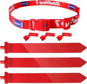 Drapeaux de ceinture pour enfants et adultes, PVC couleur pleine, double face, logo d'équipe personnalisé, entraînement sportif, drapeaux de ceinture de football - Product Image 3