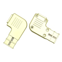 Boîtier de connecteur D-SUB plaqué or usiné sur mesure par CNC, coque DB en alliage de zinc coudée à 90 degrés