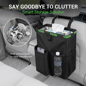 Poubelle de siège de voiture multifonctionnelle, organisateur de rangement en tissu Oxford, sac de rangement étanche, sac isotherme pour véhicule - Product Image 3