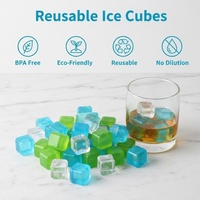 Glaçons réutilisables en plastique sans BPA, carrés de 1 pouce, pierres à whisky écologiques, cubes rafraîchissants pour bar, fête, maison, refroidisseur de boissons