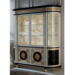 Mueble de Salón Europeo de Lujo, Vitrina Blanca con Cristal, Mueble de 2 Puertas - Product Image 1