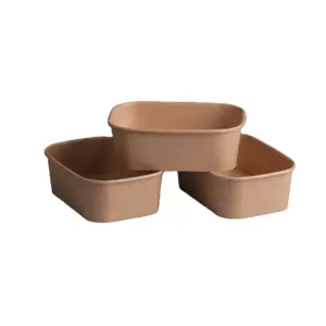 2023 Paper Bowl Kraft Paper Food Packaging Takeout Container Salad Bowl Paper Food Container