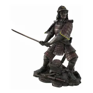 High Quality Hand Made Metal Figure Sculpture Bronze Brass Samurai Statues For Sale