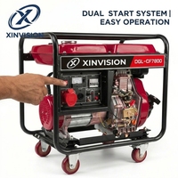 Générateur diesel monocylindre refroidi par air de 6,5 kW, 4 temps, moteur 190F 477cc, démarrage électrique, silencieux, EURO 5 pour la maison