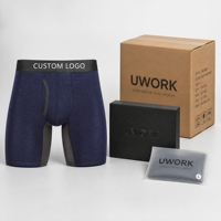 Caleçons Boxers pour Hommes en Gros, Pack de Sous-vêtements Personnalisables de Haute Qualité, Respirants, en Coton de Bambou Uni et Confortables