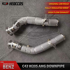 ท่อดาวน์ไปป์สแตนเลสสมรรถนะสูงสำหรับ Mercedes-Benz AMG <span class=keywords><strong>C43</strong></span> E43/E400 W205 M276 พร้อมแผ่นกันความร้อนและท่อไอเสียแบบมีแผ่นกันความร้อน - Product Image 1