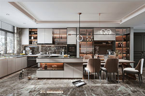 Gabinetes de Cocina Contemporáneos con Fregadero de Acero y Encimera de Mármol, Incluye Servicio de Diseño Gratuito - Product Image 3