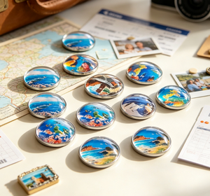Magnete per Frigorifero Personalizzato OEM con Globo di Neve Liquido, Immagine Personalizzata, Globo d'Acqua Semicircolare, Souvenir Turistico - Product Image 2