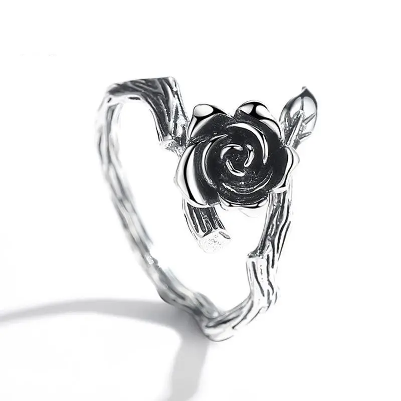 Jewellery Fashion Stainless Steel Electroplate Adjustable Delicate Rose Rings
