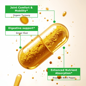 Best Selling Turmeric Ginger Capsules with Turmeric Root Extract Ginger Root Enhanced Nutrient Absorption Natural Herbal Capsule - Product Image 4