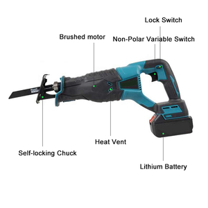 เลื่อยไฟฟ้าไร้สายแบบใช้แบตเตอรี่ 20V สำหรับงานอุตสาหกรรม ตัดไม้ โลหะ และหิน - Product Image 3