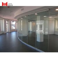 Customized Frameless Glass Partition Clamp Sliding Folding Door Frameless Partition Wall Frameless Movable Glass Partition Wall