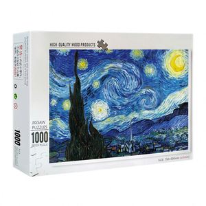 Rompecabezas de Madera de 1000 Piezas de la Noche Estrellada de Van Gogh, Juguete Educativo y Divertido para Adultos - Product Image 1