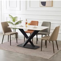 Table à manger rectangulaire simple et petite pour la famille, en marbre de luxe nordique GEDO, style italien créatif et personnalisé