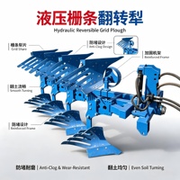Charrue réversible hydraulique tractée par tracteur 1LF-427, 4 socs, en acier allié résistant à l'usure, pour labour profond, 80-120 CV