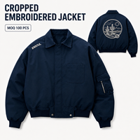 Blouson Bomber Homme Style Western Personnalisé Coupe-Vent Brodé avec Poche Cargo à Fermeture Éclair sur la Manche – Fabricant de Vêtements