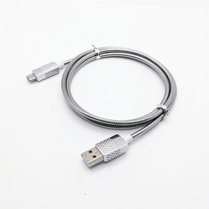 สาย USB สำหรับชาร์จ3A ทำจากซิงค์อัลลอยพร้อมสปริงสีเงิน - Product Image 3
