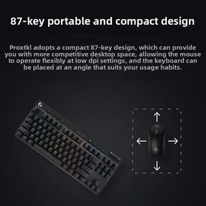 Nouveau clavier mécanique sans fil G <span class=keywords><strong>PRO</strong></span> X TKL 87 touches rétroéclairé RGB /USB/2.4G trois modes pour jeux e-sport anglais - Product Image 4