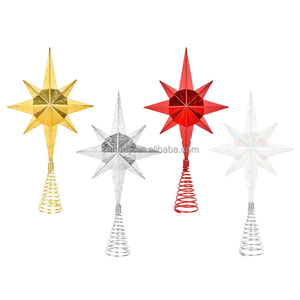 Star Lighted Christmas Tree <b>Topper</b> 8-Point Star Xmas Treetop with Warm White Led Lights Holiday Christmas Tree Decor - Product Image 6
