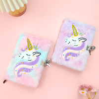 Carnet Secret de Licorne avec Couverture en Tissu Portable, Kit Journal Intime 6 Pièces avec Cadenas et Clé pour Filles Princesses, Cahier en Peluche