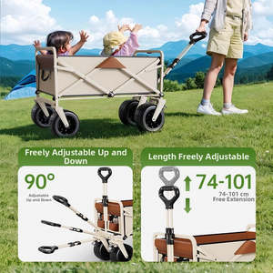 Carrello pieghevole da spiaggia pieghevole di grande capacità ruote serbatoio di vagone tutto il carrello da campeggio con freno - Product Image 5