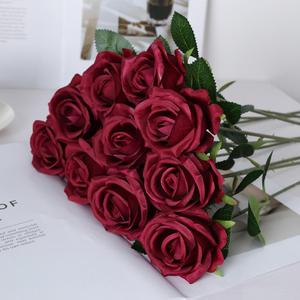 Chất Lượng Cao Màu Đỏ Duy Nhất Nhân Tạo Hoa Hồng Lụa Phổ Biến Bán Buôn Cho Đám Cưới Nhà Năm Mới Valentine Của Ngày Đảng Trang Trí - Product Image 3