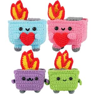 Cadeaux faits à la main pour les amateurs de crochet, kit de crochet DIY pour <span class=keywords><strong>animaux</strong></span> dinosaures, tutoriel vidéo, <span class=keywords><strong>porte</strong></span>-clés tissé mignon, débutants, nouvel an - Product Image 5