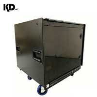 Rack d'amplificateur 9U, caisson métallique robuste avec roulettes verrouillables, antichoc, pour équipement audio, tournée scénique