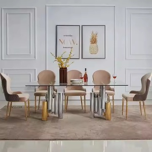 Europäischer <span class=keywords><strong>TV</strong></span>-Tisch mit Luxuriöser Metallbasis Glas und Edelstahl für Zuhause Schlafzimmer Küche Esszimmer mit Aufbewahrungsfunktion - Product Image 4