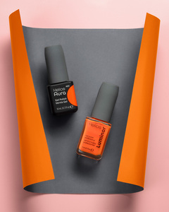 Helios Nail Supplies - Vernis à ongles UV 2 en 1 à séchage rapide, teinte orange intense, OEM ODM, marque privée, fabricant professionnel aux États-Unis - Product Image 2