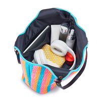 Sac à main bandoulière personnalisé pour femme en néoprène, imprimé rayé, doux et élégant, en tissu, sac fourre-tout à l'épaule pour femme