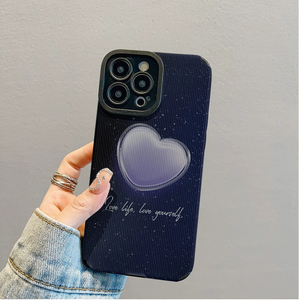 Custodia per cellulare in pelle artificiale TPU con stampa a <span class=keywords><strong>cuore</strong></span> <span class=keywords><strong>viola</strong></span> artistica per <span class=keywords><strong>iPhone</strong></span> X, XR, 11, 12, 13, 14, 15, 16, 17, 18 Pro Max - Product Image 3